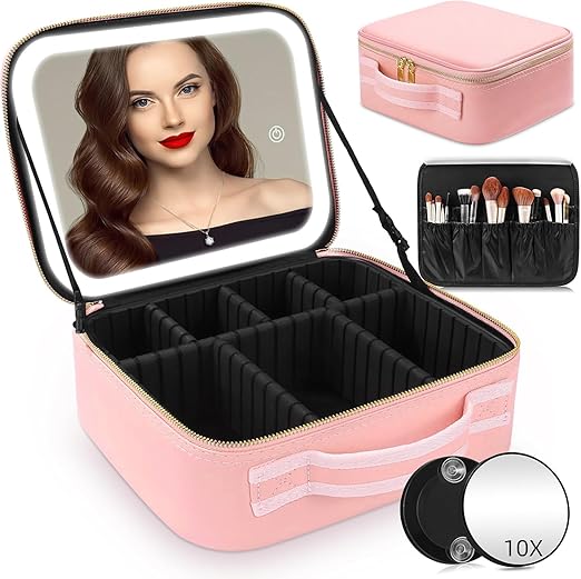 Laxery RoseGlow LED Mirror Vanity Case| All in one Makeup Kit