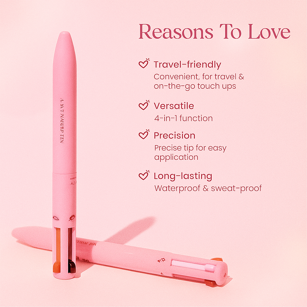 Korean Multi Touch Pen 4-in-1 | Entire Makeup Kit in One Pen